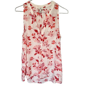 Joie Womens 100% Silk Sleeveless Sheer Top XS Floral Flowy Sheer Fairy Career